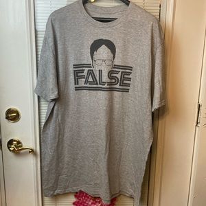 The office men’s extra large, gray T-shirt, Dwight “false” used